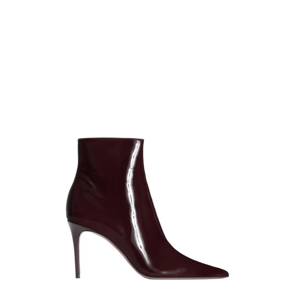 Vera 85 Ankle Boots in Dark Rouge Noir Patent Leather