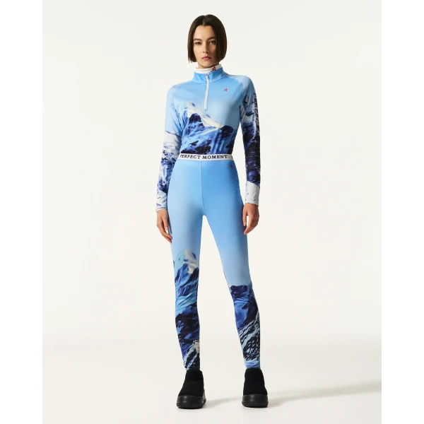 Perfect Moment 1/4 Zip Base Layer Top in Landscape, view 3 | Long Sleeve | Luxury Shoes 