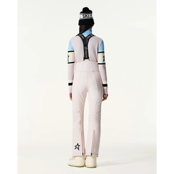 Perfect Moment 80s Slalom Bib Ski Pant in Oyster Pink, view 3 | Pants | Luxury Shoes 