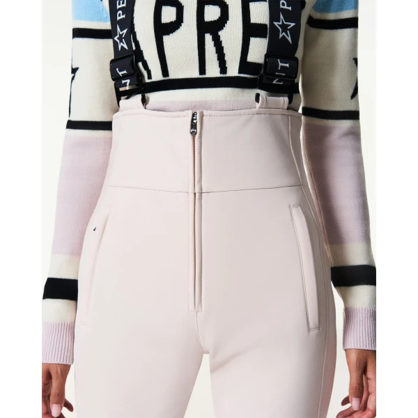 Perfect Moment 80s Slalom Bib Ski Pant in Oyster Pink, view 4 | Pants | Luxury Shoes 