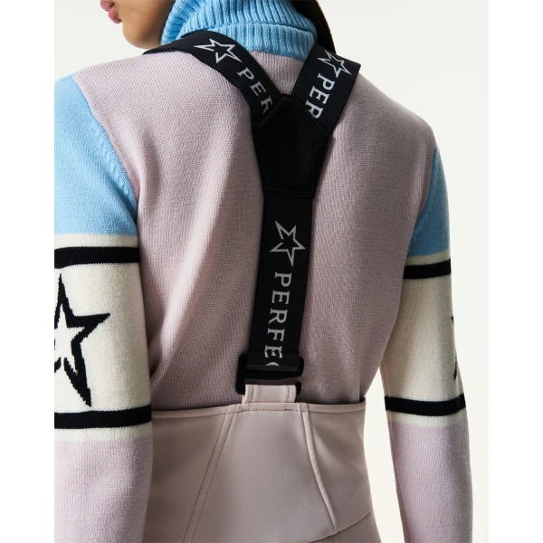 Perfect Moment 80s Slalom Bib Ski Pant in Oyster Pink, view 5 | Pants | Luxury Shoes 