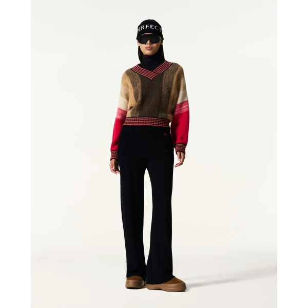 Perfect Moment Alpaca & Wool V-Neck Sweater in Autumn, view 2 | Sweaters | Luxury Shoes 