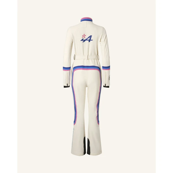 Perfect Moment Alpine Race Track Ski Suit in Snow White, view 4 | Jumpsuit | Luxury Shoes 