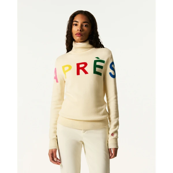 Perfect Moment Apres Merino Wool Sweater in White, view 3 | Sweaters | Luxury Shoes 