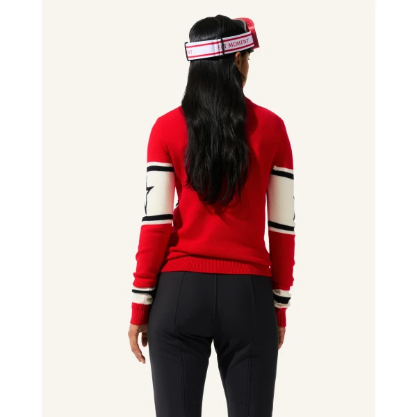 Perfect Moment Apres Schild Merino Wool Sweater in Red, view 5 | Sweaters | Luxury Shoes 