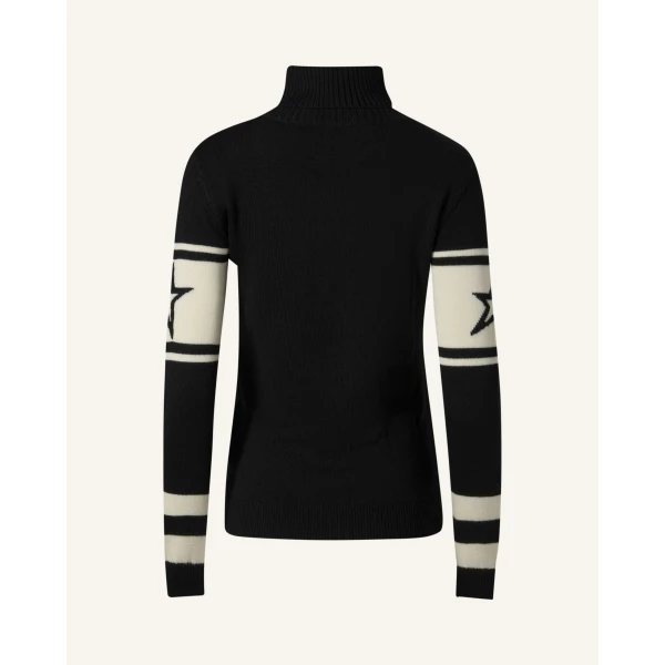 Perfect Moment Apres Schild Merino Wool Sweater in White & Black, view 5 | Sweaters | Luxury Shoes 