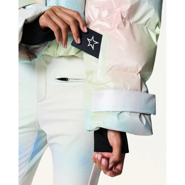 Perfect Moment Astralis Down Ski Jacket in Pastel Rainbow, view 6 | Jackets | Luxury Shoes 