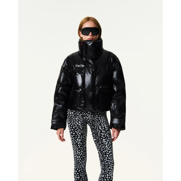 Perfect Moment Astralis Down Ski Jacket in Shiny Black, view 3 | Jackets | Luxury Shoes 