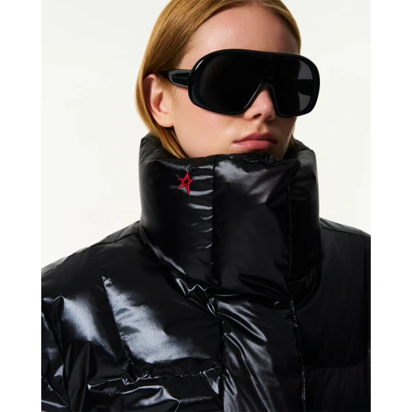 Perfect Moment Astralis Down Ski Jacket in Shiny Black, view 5 | Jackets | Luxury Shoes 