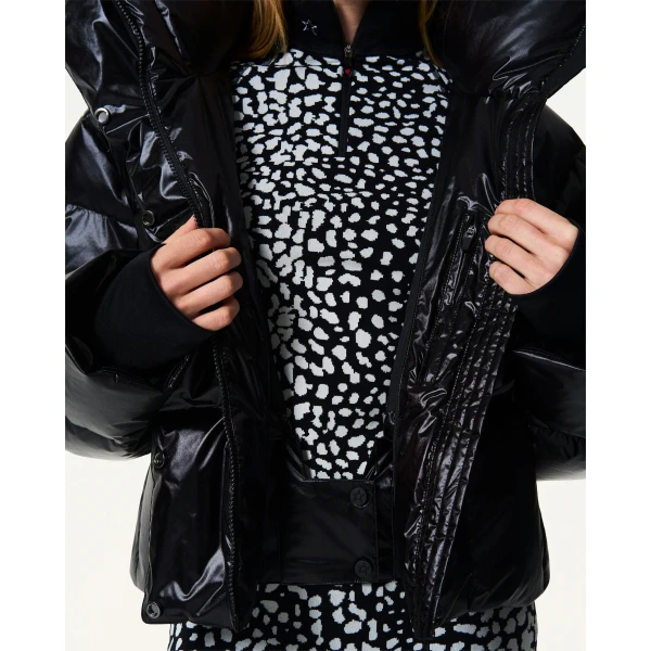 Perfect Moment Astralis Down Ski Jacket in Shiny Black, view 6 | Jackets | Luxury Shoes 