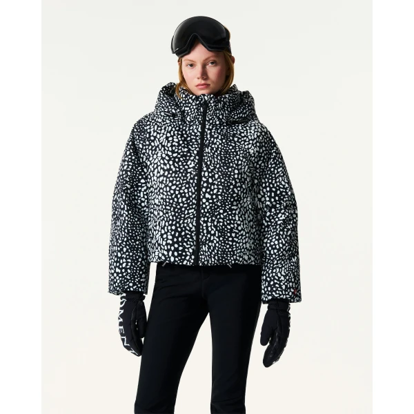 Perfect Moment Bubble Down Puffer Jacket in Snow Leopard, view 3 | Jackets | Luxury Shoes 