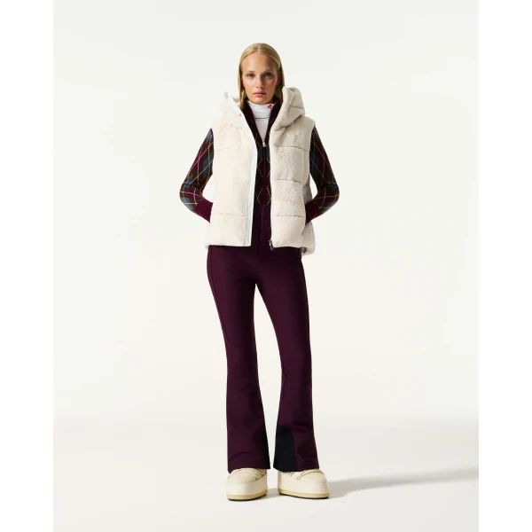Perfect Moment Celia Faux Fur Down Gilet in Snow White, view 2 | Vests | Luxury Shoes 
