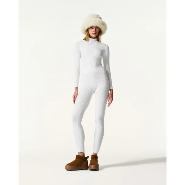 Perfect Moment Chalet Base Layer Pant in Snow White, view 2 | Leggings | Luxury Shoes 