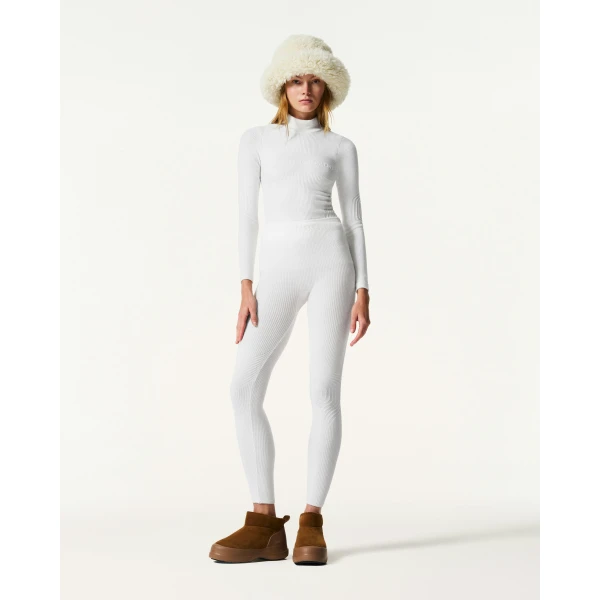 Perfect Moment Chalet Base Layer Top in Snow White, view 2 | Long Sleeve | Luxury Shoes 