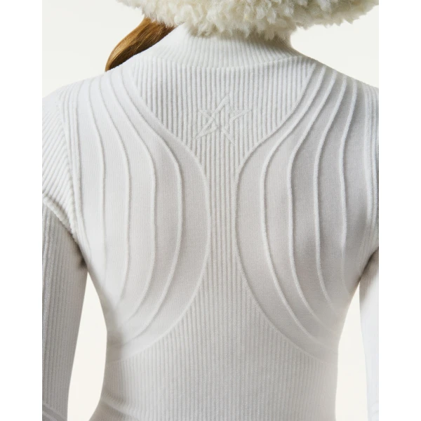 Perfect Moment Chalet Base Layer Top in Snow White, view 6 | Long Sleeve | Luxury Shoes 