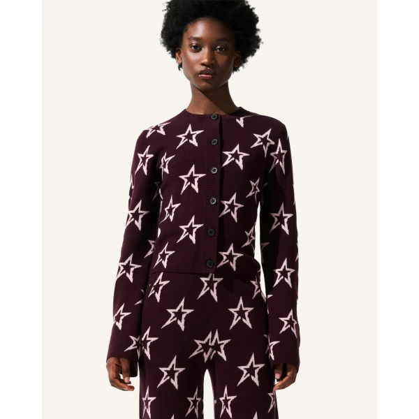 Perfect Moment Chalet Merino Wool Cardigan in Burgundy 2189, view 2 | Cardigan | Luxury Shoes 