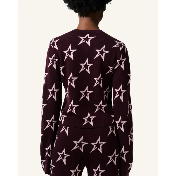 Perfect Moment Chalet Merino Wool Cardigan in Burgundy 2189, view 3 | Cardigan | Luxury Shoes 