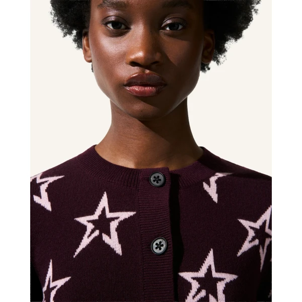Perfect Moment Chalet Merino Wool Cardigan in Burgundy 2189, view 4 | Cardigan | Luxury Shoes 