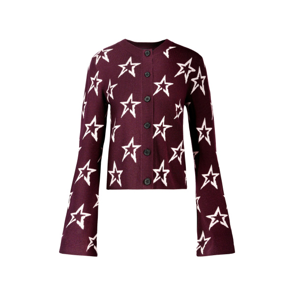 Perfect Moment Chalet Merino Wool Cardigan in Burgundy 2189 | Cardigan | Luxury Shoes 