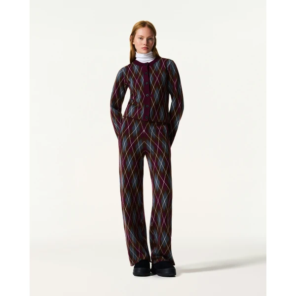 Perfect Moment Chalet Merino Wool Cardigan in Burgundy, view 5 | Cardigan | Luxury Shoes 