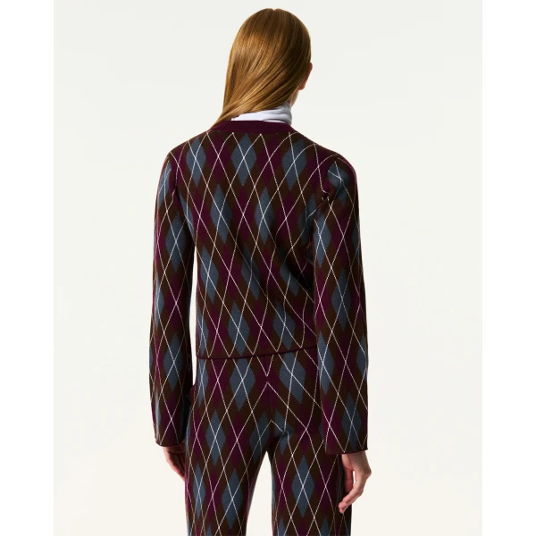 Perfect Moment Chalet Merino Wool Cardigan in Burgundy, view 6 | Cardigan | Luxury Shoes 