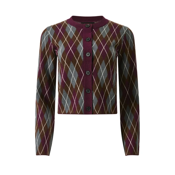 Perfect Moment Chalet Merino Wool Cardigan in Burgundy | Cardigan | Luxury Shoes 