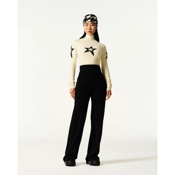 Perfect Moment Chalet Merino Wool Knitted Pant in Black, view 2 | Pants | Luxury Shoes 