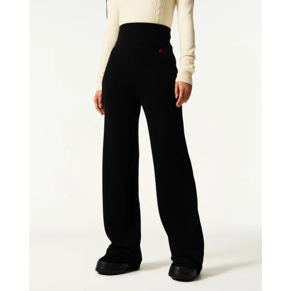 Perfect Moment Chalet Merino Wool Knitted Pant in Black, view 3 | Pants | Luxury Shoes 