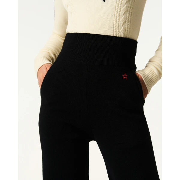 Perfect Moment Chalet Merino Wool Knitted Pant in Black, view 5 | Pants | Luxury Shoes 