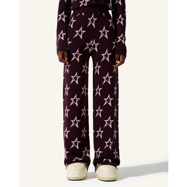 Perfect Moment Chalet Merino Wool Knitted Pant in Burgundy 2235, view 2 | Pants | Luxury Shoes 