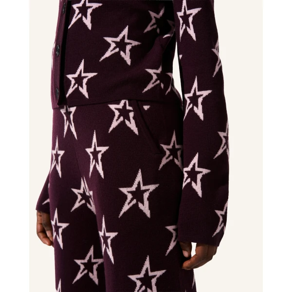 Perfect Moment Chalet Merino Wool Knitted Pant in Burgundy 2235, view 4 | Pants | Luxury Shoes 