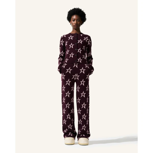 Perfect Moment Chalet Merino Wool Knitted Pant in Burgundy 2235, view 5 | Pants | Luxury Shoes 