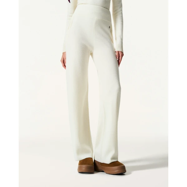 Perfect Moment Chalet Merino Wool Knitted Pant in Snow White, view 3 | Pants | Luxury Shoes 