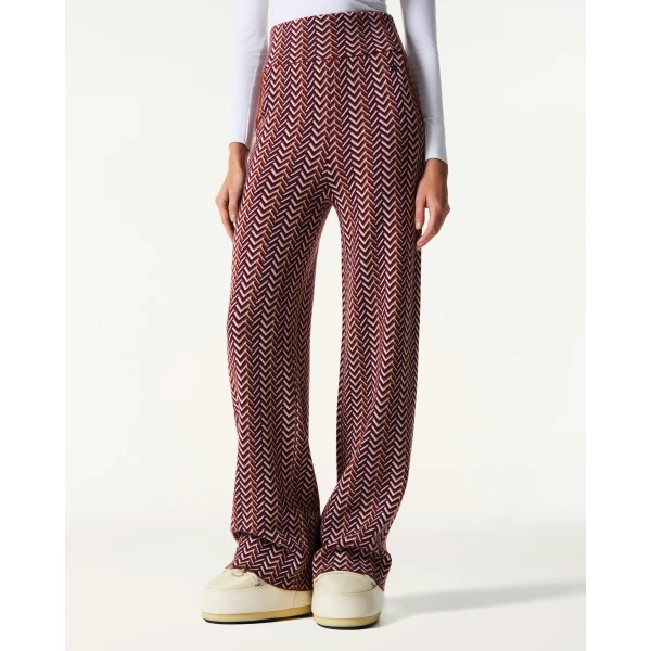 Perfect Moment Chalet Merino Wool Knitted Pant in Wine, view 3 | Pants | Luxury Shoes 