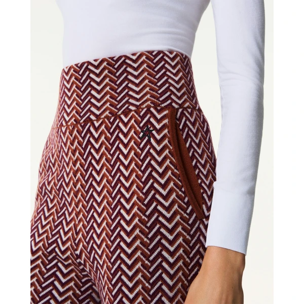 Perfect Moment Chalet Merino Wool Knitted Pant in Wine, view 5 | Pants | Luxury Shoes 