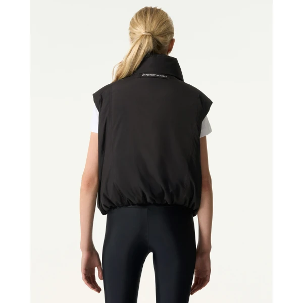 Perfect Moment Chevron Down Gilet in Black, view 3 | Vests | Luxury Shoes 