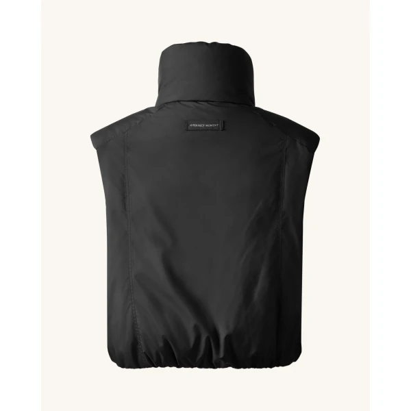 Perfect Moment Chevron Down Gilet in Black, view 6 | Vests | Luxury Shoes 