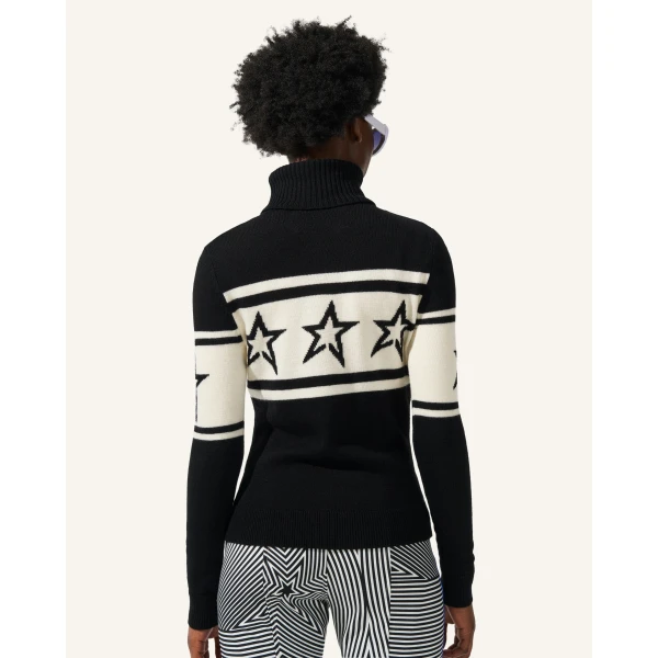 Perfect Moment Chopper Merino Wool Sweater in Black, view 4 | Sweaters | Luxury Shoes 