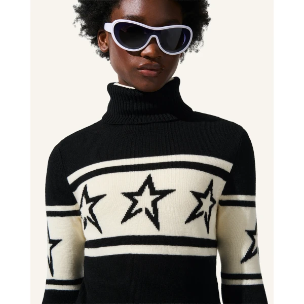 Perfect Moment Chopper Merino Wool Sweater in Black, view 6 | Sweaters | Luxury Shoes 