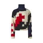 Perfect Moment Chunky Wool Cropped Sweater in Houndstooth | Sweaters | Luxury Shoes 