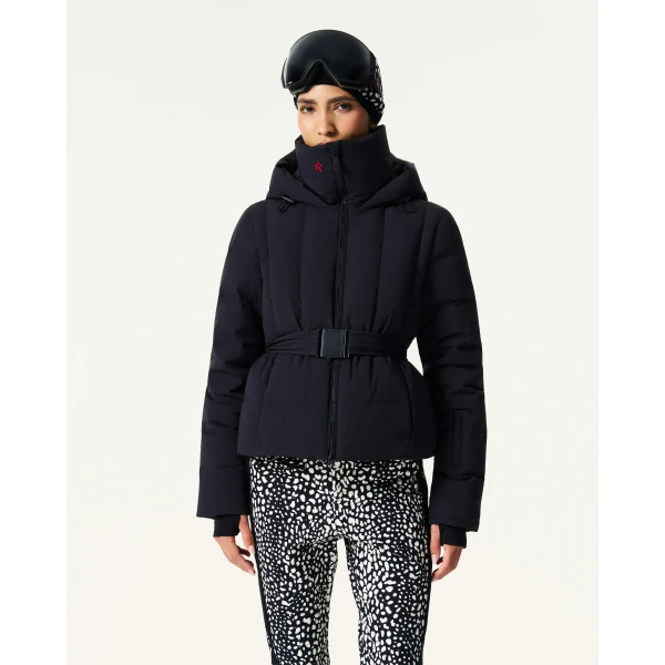 Perfect Moment Classic Waisted Down Ski Jacket in Black, view 3 | Jackets | Luxury Shoes 