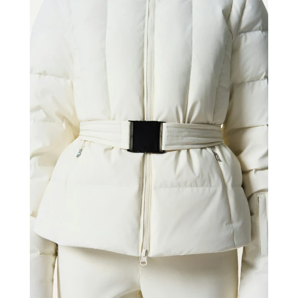 Perfect Moment Classic Waisted Down Ski Jacket in Snow White, view 4 | Jackets | Luxury Shoes 