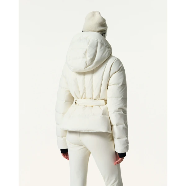 Perfect Moment Classic Waisted Down Ski Jacket in Snow White, view 6 | Jackets | Luxury Shoes 