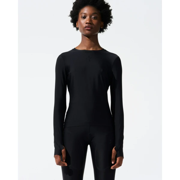 Perfect Moment Compression Base Layer Top in Black, view 2 | Long Sleeve | Luxury Shoes 