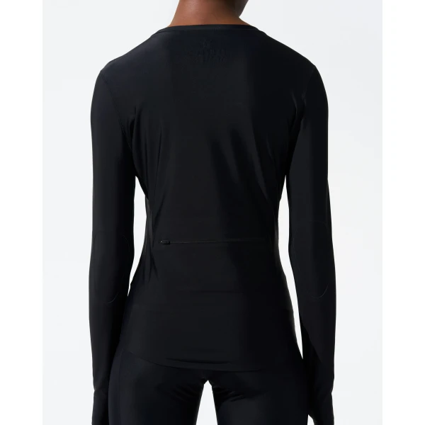 Perfect Moment Compression Base Layer Top in Black, view 3 | Long Sleeve | Luxury Shoes 