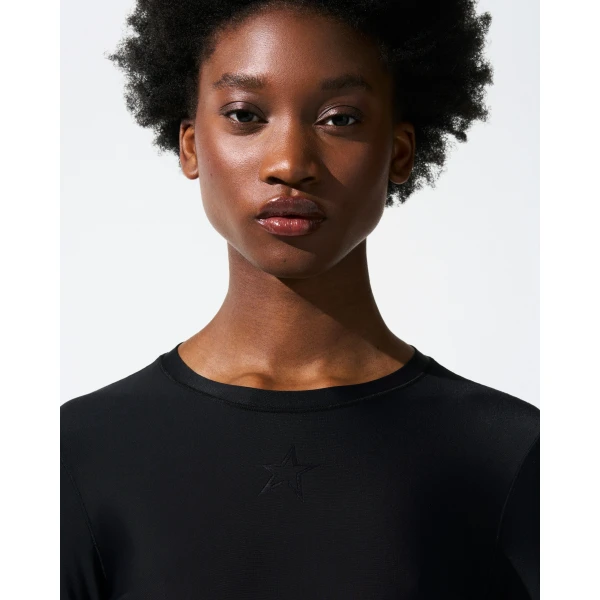 Perfect Moment Compression Base Layer Top in Black, view 4 | Long Sleeve | Luxury Shoes 
