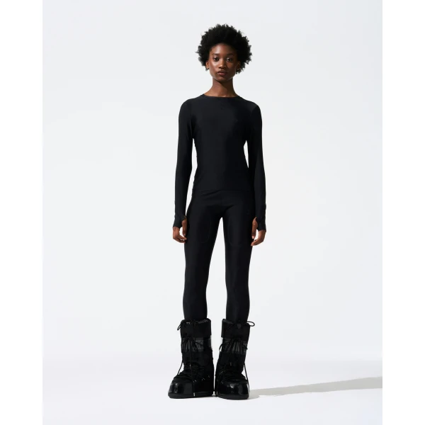 Perfect Moment Compression Base Layer Top in Black, view 5 | Long Sleeve | Luxury Shoes 