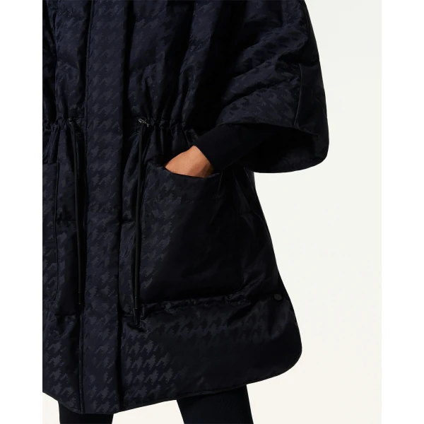 Perfect Moment Cosmo Cape Jacket in Black Houndstooth, view 4 | Jackets | Luxury Shoes 