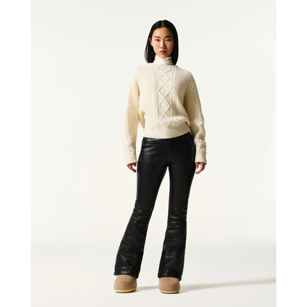 Perfect Moment Crystal Merino Wool Sweater in Cream, view 2 | Sweaters | Luxury Shoes 