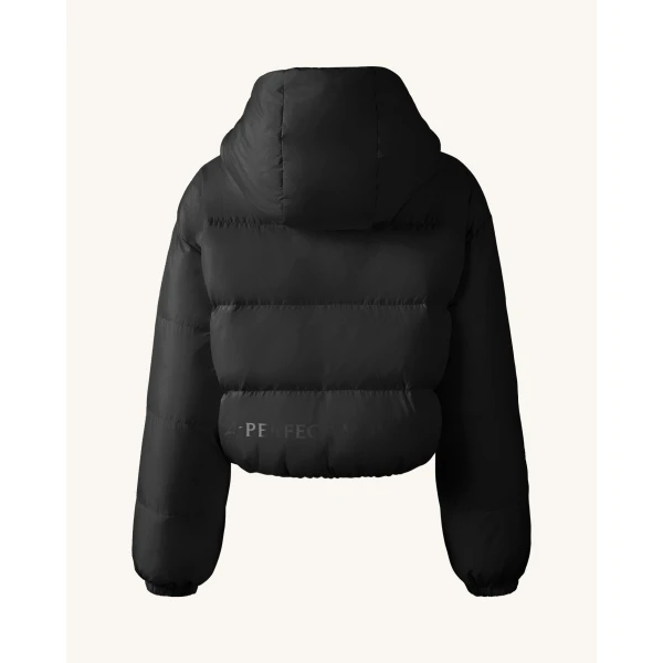 Perfect Moment Down Cropped Puffer Jacket in Black, view 6 | Jackets | Luxury Shoes 